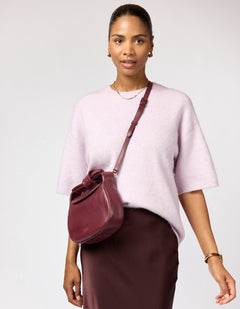 Coco Croissant Dark Cherry Soft Grain Leather