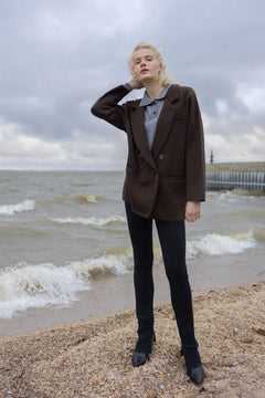 Forza Knitted Merino Blazer Chocolate