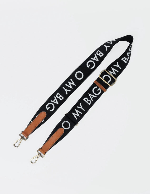 Canvas Logo Laukunhihna Musta & Cognac