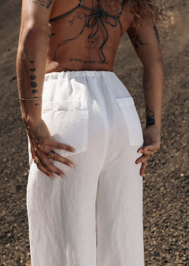Mai Linen Pants - White