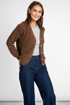 Short Cardigan Dark Brown