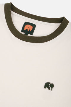Color Block T-Shirt Natural/Dark Olive