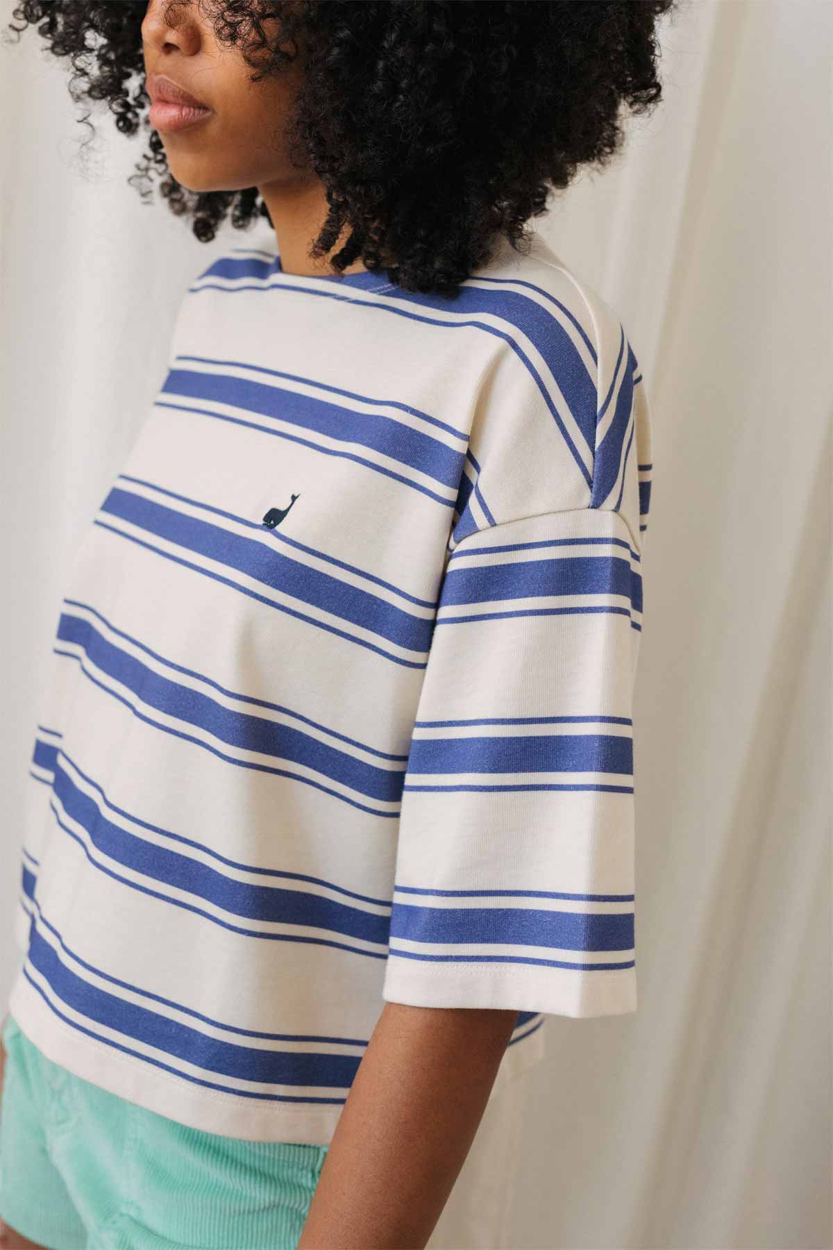 Fingal T-Shirt Cobalt Blue Stripes - IVALO.COM