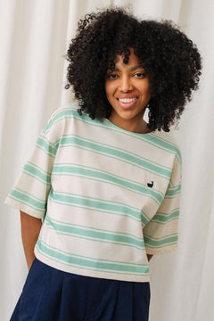 Fingal T-Shirt Mint Leaf Stripes - IVALO.COM