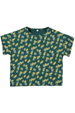 Kids' Unisex Organic Cotton T-Shirt Footprints Blue/Green