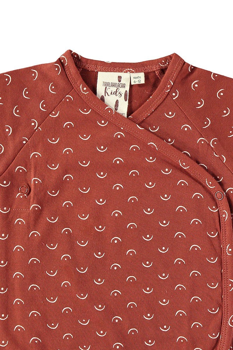 Baby's Organic Cotton Kimono Body Tits Red