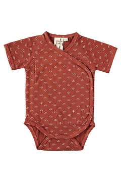 Baby's Organic Cotton Kimono Body Tits Red