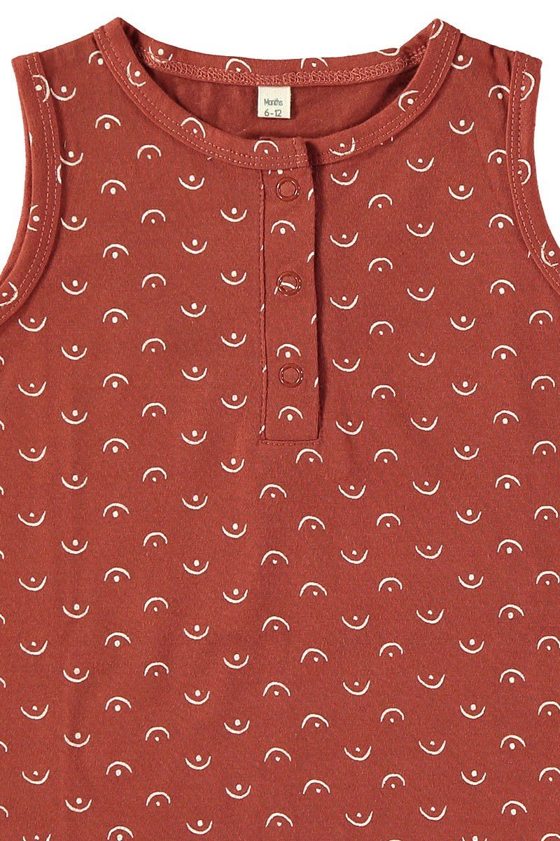 Baby's Organic Cotton Romper Tits Red