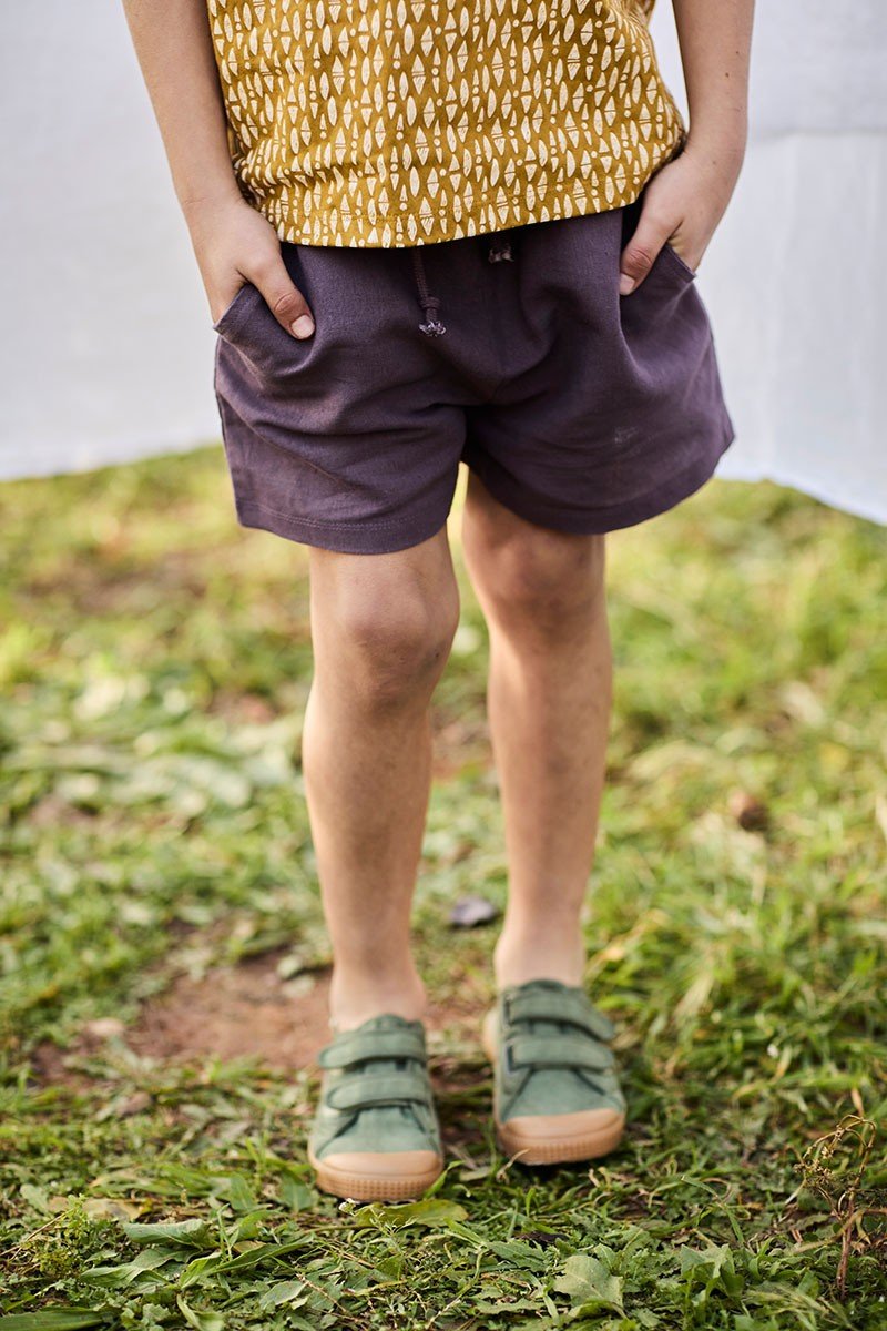 Kids' Linen And Organic Cotton Shorts Purple