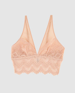 Lace Mesh Plunge Bralette Top Naked