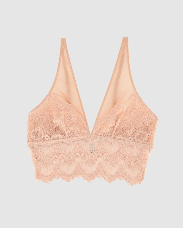 Lace Mesh Plunge Bralette Top Naked –