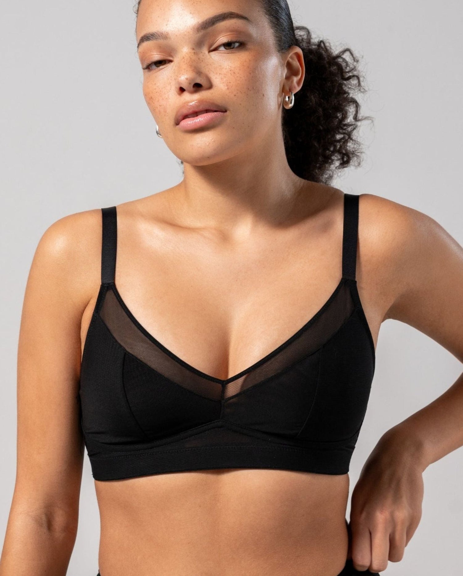 Mesh Support Bra Black