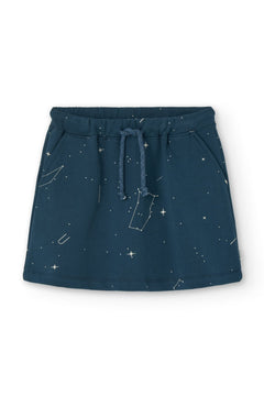 Kids' Gaya Short Flared Skirt Blue Constellations