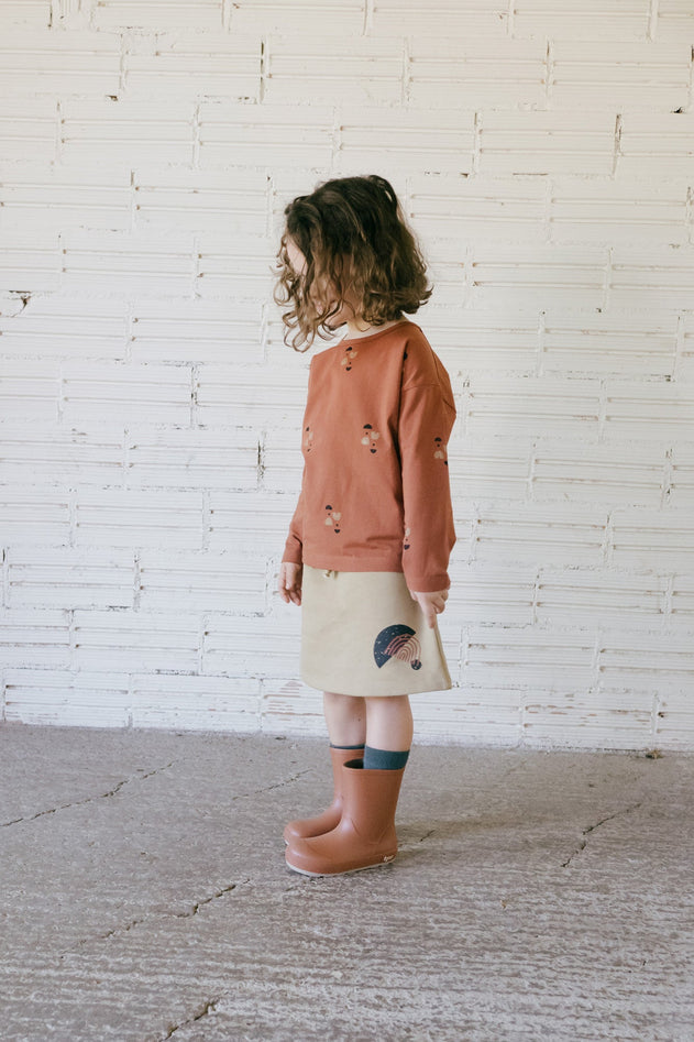 Kid's Gaya Short Flared Skirt Sidereal Rain Beige