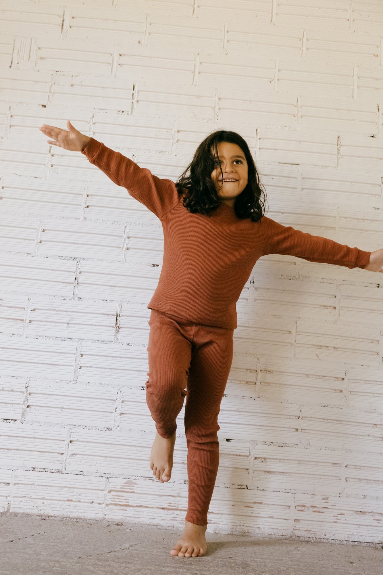 Kids' Galatea Ribbed Leggings Mars Red