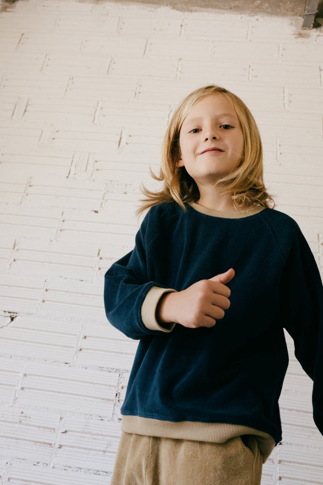 Kids' Ginger Sweatshirt Raglan Sleeve Blue