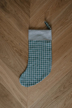 Linen Christmas Stocking Checks & Stripes