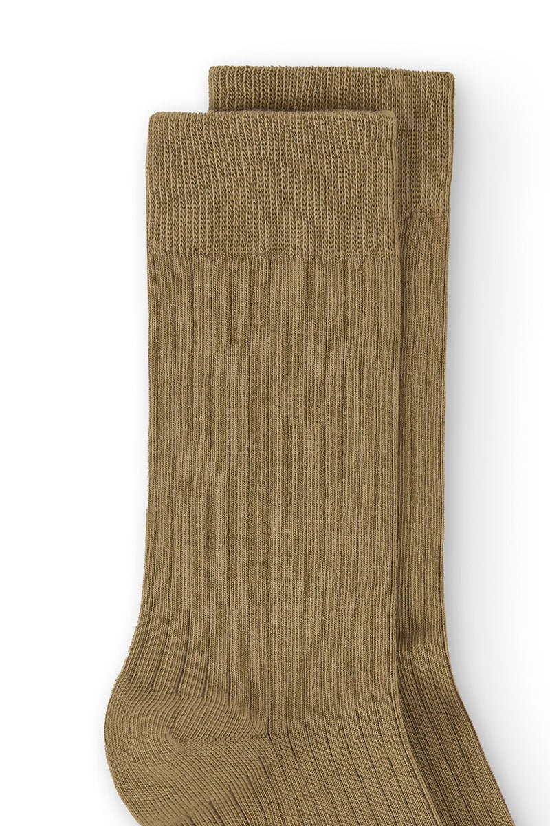 Ribbed Crew Socks Beige