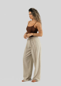 Chloe Linen Trousers Beige