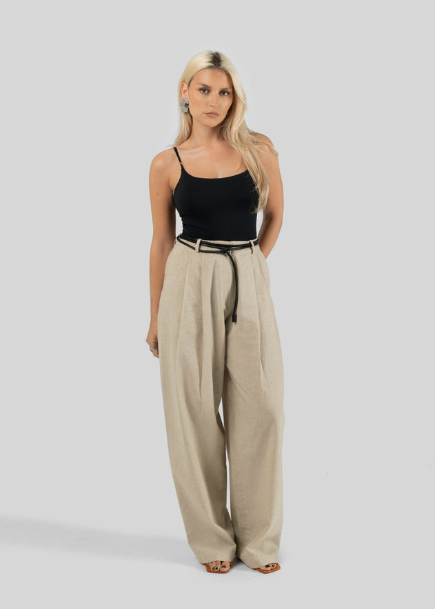 Chloe Linen Trousers Beige