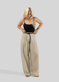 Chloe Linen Trousers Beige