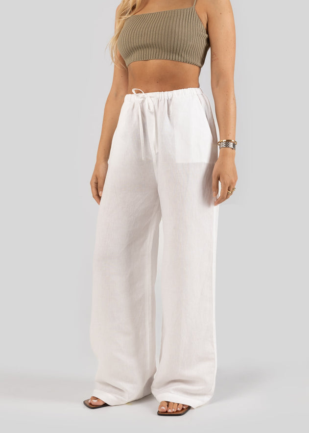 Mai Linen Pants - White