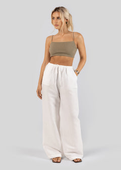 Mai Linen Pants - White