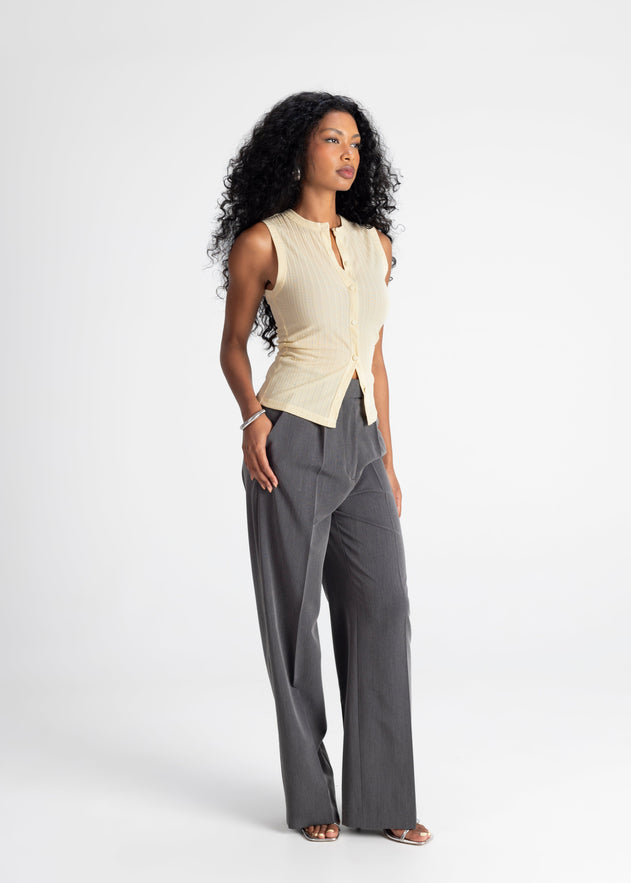 Chiara Fitted Top Butter Yellow