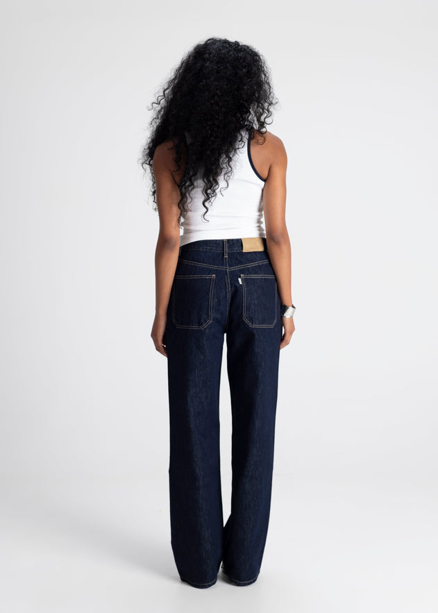 Jimmy Contrast Tank Top White / Blue