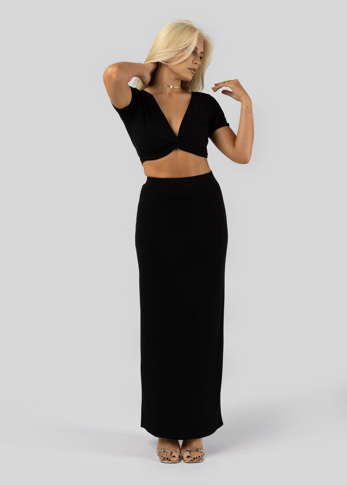 Camille Knot Top Black