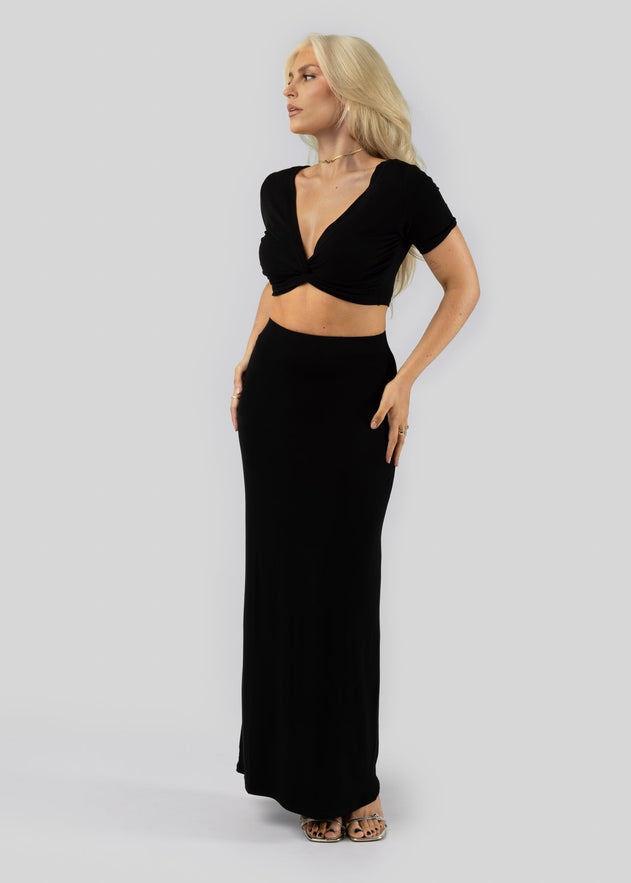 Camille Knot Top Black