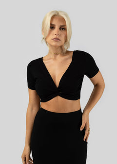 Camille Knot Top Black