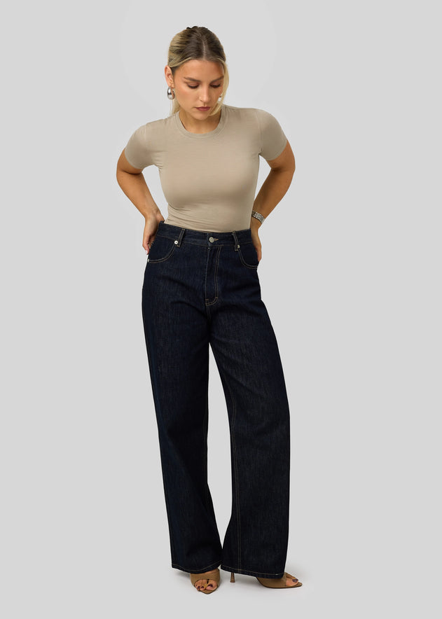 Knox Relaxed Straight Jeans Dark Blue