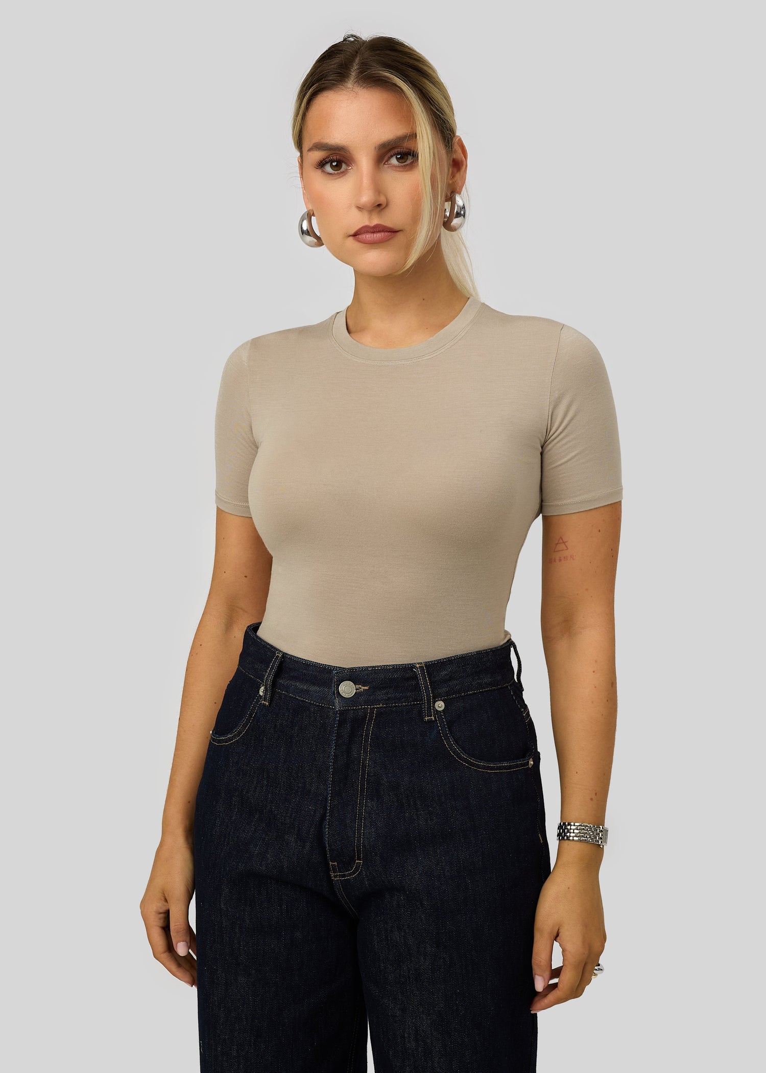 90’s Fitted T-Shirt Stone Beige