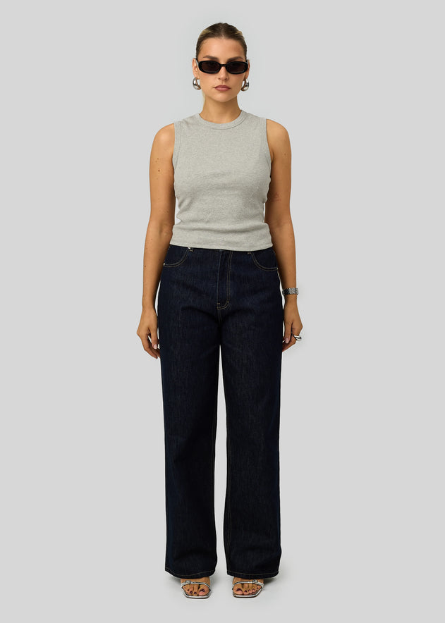 Knox Relaxed Straight Jeans Dark Blue