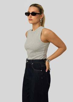 Kurt High-Neck Tank Top Black