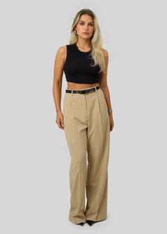 Kurt High-Neck Cropped Tank Top Black