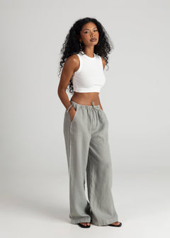 Kurt High-Neck Cropped Tank Top White