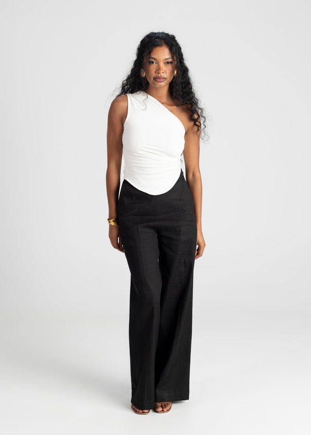 Anita One Shoulder Top Off White