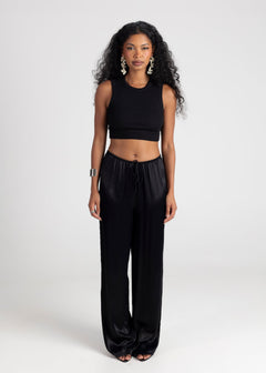 Kurt High-Neck Cropped Tank Top Black