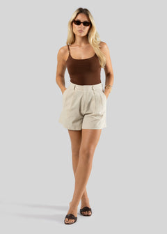 Hannah Linen Shorts Beige