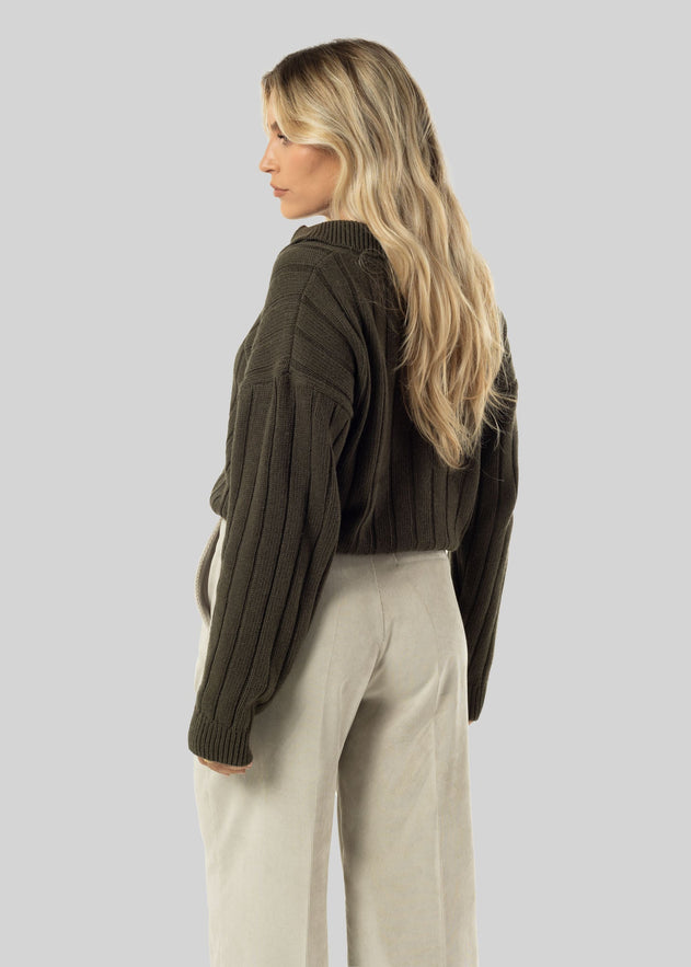 Henry Wool Cashmere Sweater Olive Green