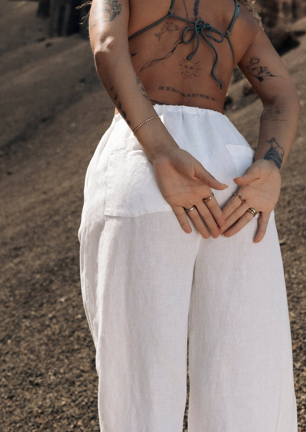 Mai Linen Pants - White