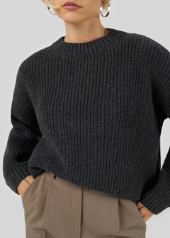 Essential Wool Sweater Dark Grey