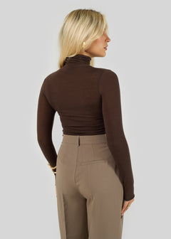 Belle Turtleneck Bodysuit Brown