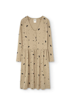 Giorgia Dress With Raglan Sleeves Beige Sidereal Rain