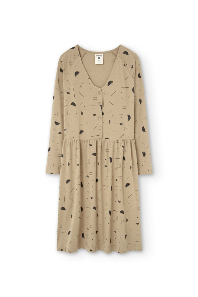 Giorgia Dress With Raglan Sleeves Beige Sidereal Rain