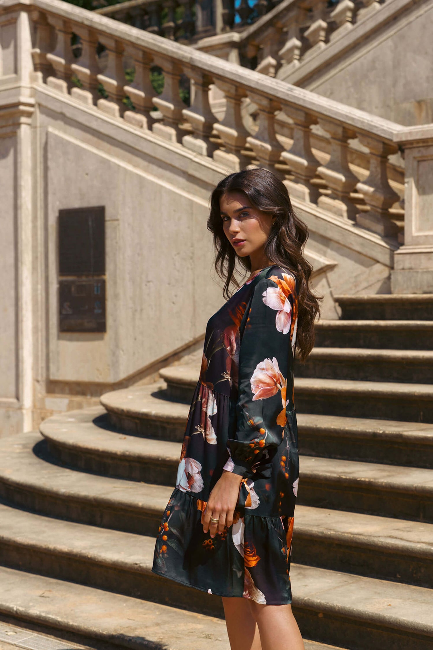 Hailey Dress Copper Flower