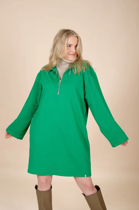 Half-Zip Dress Green