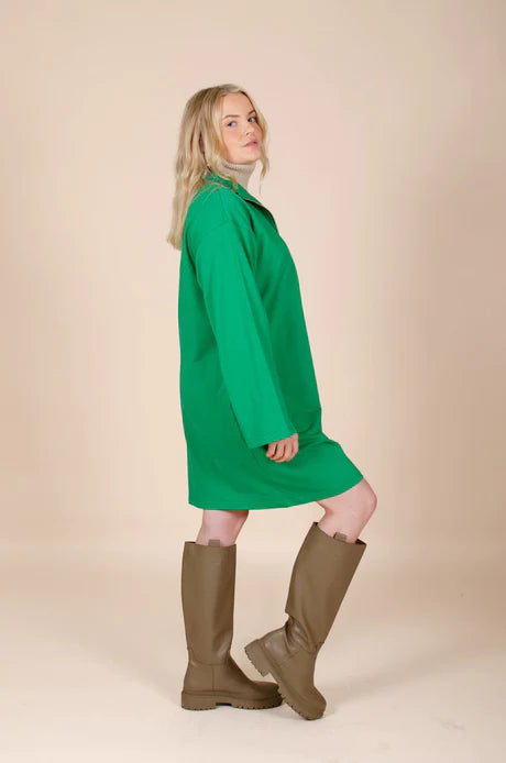 KAIKO - Half-Zip Dress Green